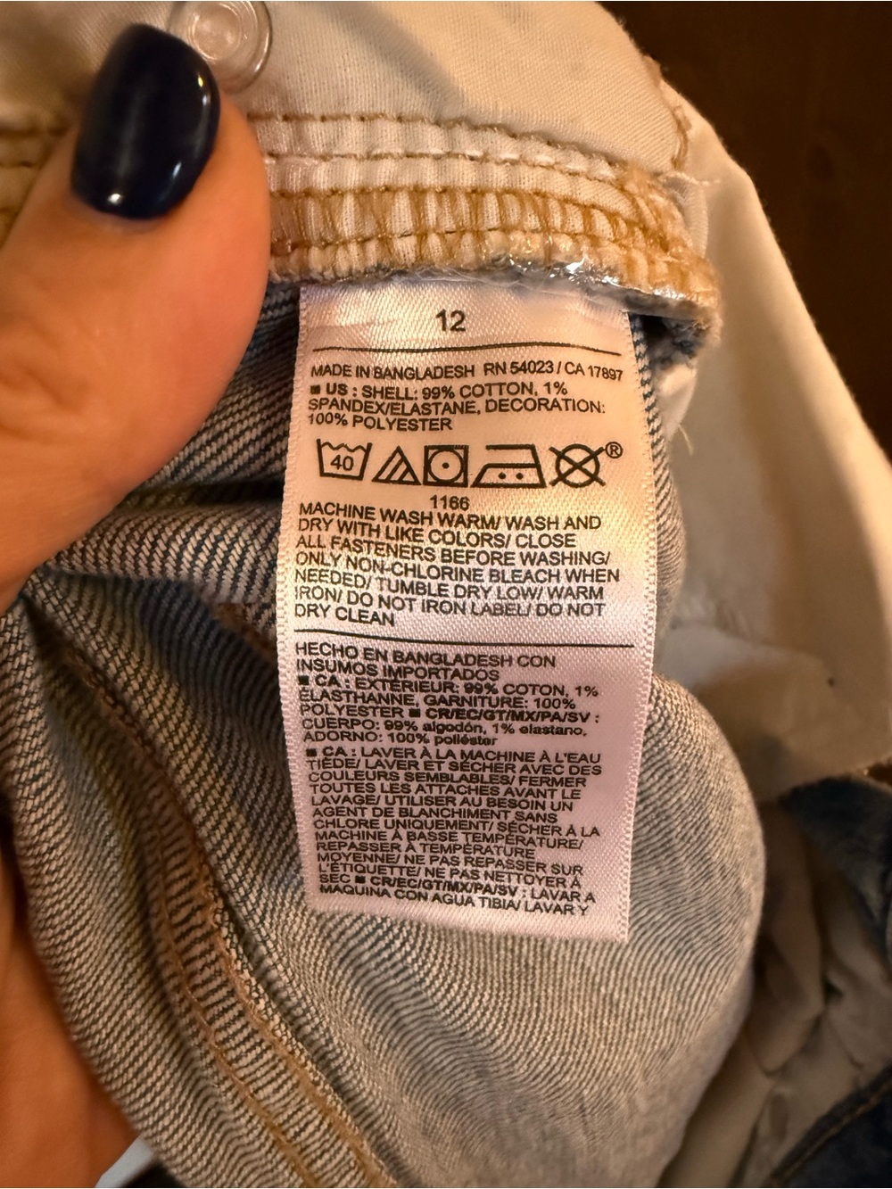 Old Navy Blue Straight-Leg Jeans with White Daisy Embroidery - Picture 7 of 7